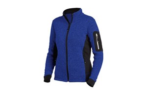 FHB MARIEKE Strick-Fleece-Jacke Damen, royalblau-schwarz