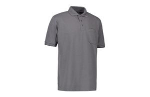 ID® - PRO Wear Herren Poloshirt | Tasche, Silber grau